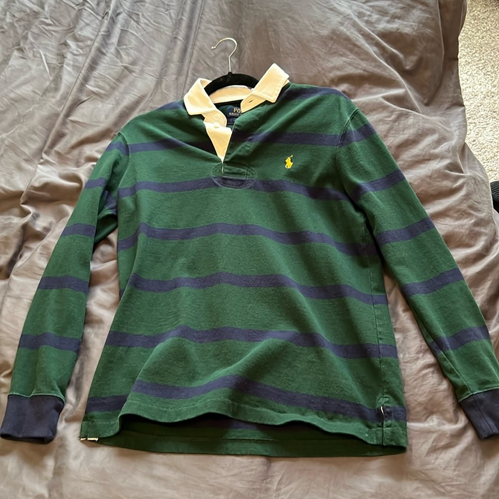 Polo Ralph Lauren green and blue stripe polo men small